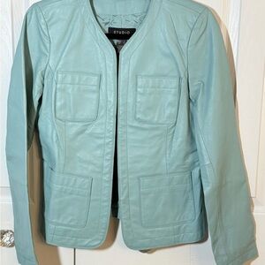 Liz Claiborne Women's Mint Leather Sz Small Jacket DJ VINTAGE